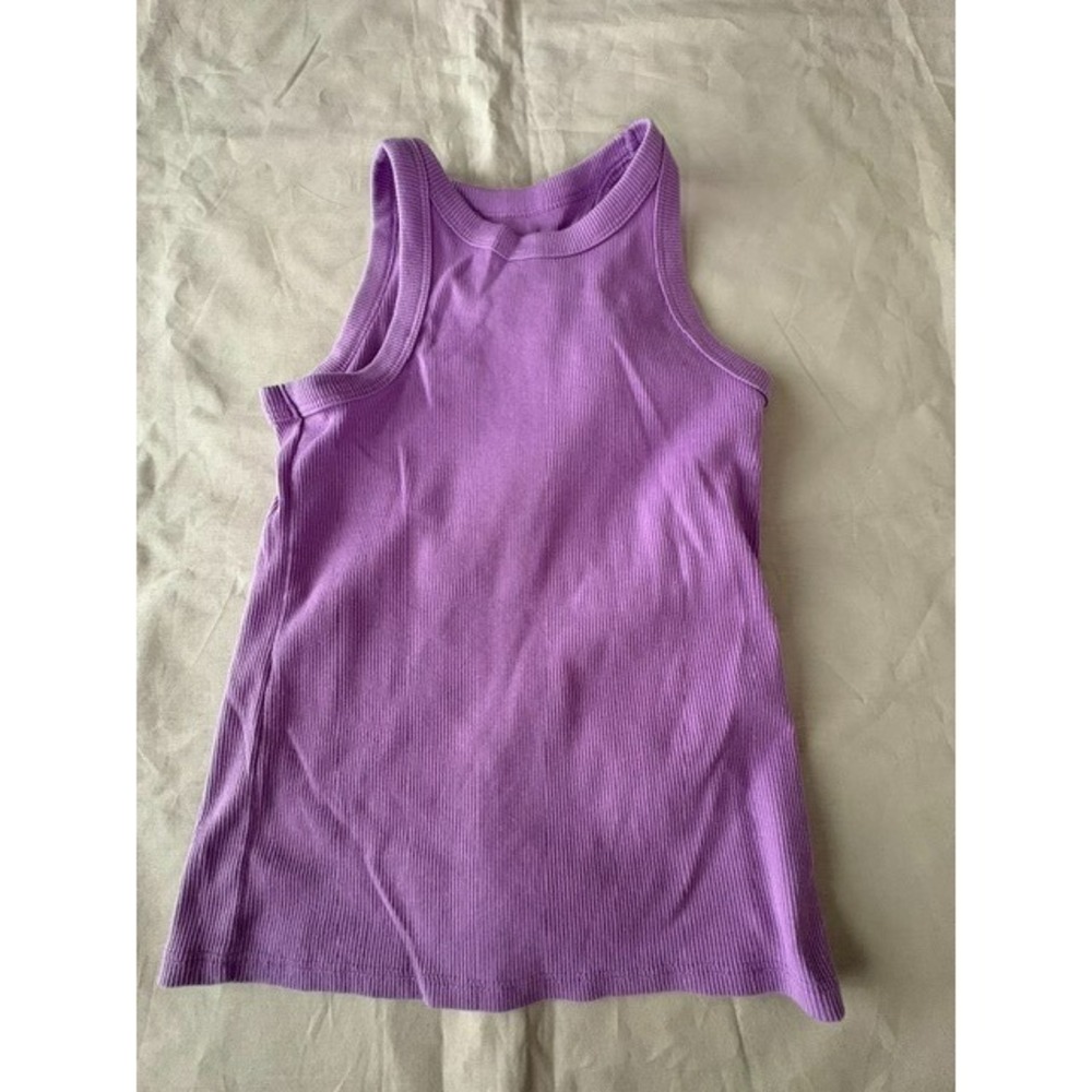 Cat & Jack Girls Size M 8 Purple Ribbed Tank Top Sleeveless Strech Casual Shirt
